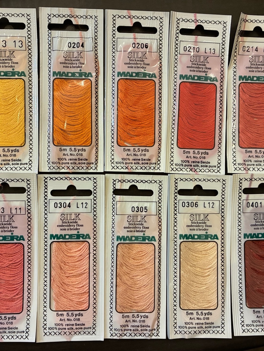Madeira Silk Embroidery Floss Assorted Lot of 10